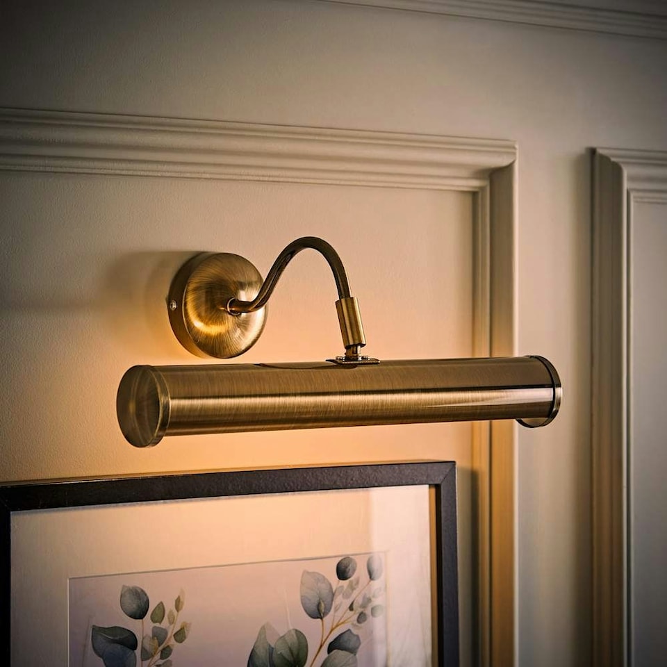 image 1 of ValueLights Gold Indoor Wall Picture Light and E14 Pygmy LED 3W Warm White 3000K Bulb Gold
