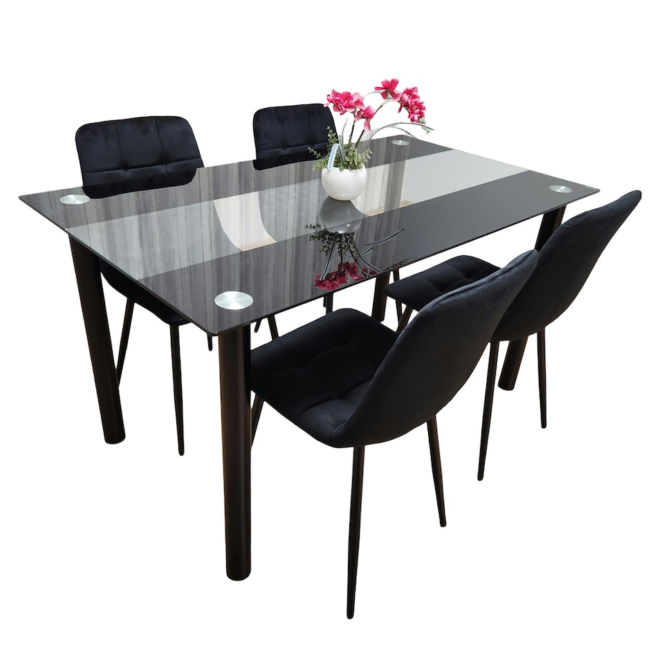 image 1 of Dining Table Set with 4 Chairs Dining Room, and Kitchen table set of 4 White