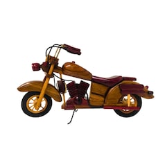 Crimson Cruiser Wooden Motorcycle Model Handcrafted Collectible 38 cm