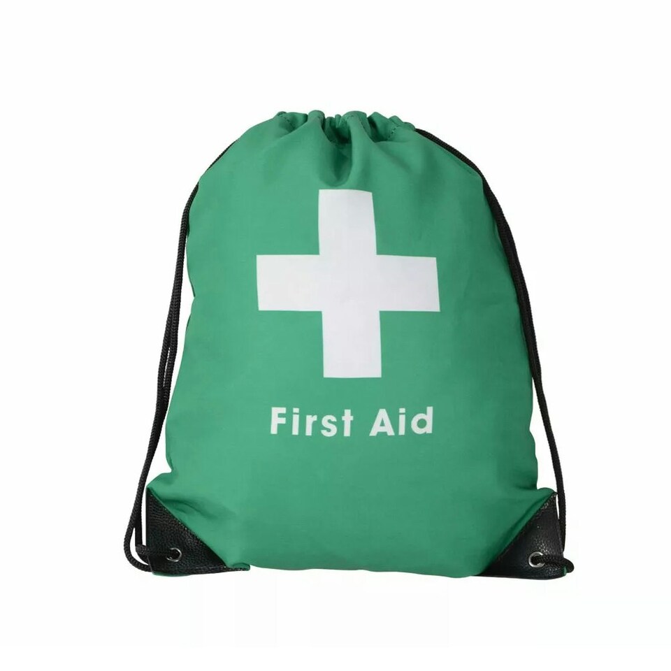 image 1 of Hy First Aid Symbol Drawstring Bag - Green/Black - One Size
