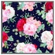 image 3 of Roses on navy (Picture Frame) Brown | XL