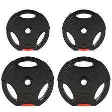 SPORTNOW Weight Plates Set for Home Gym, 2 x 10kg, 2 x 5kg, Black | Black | Black