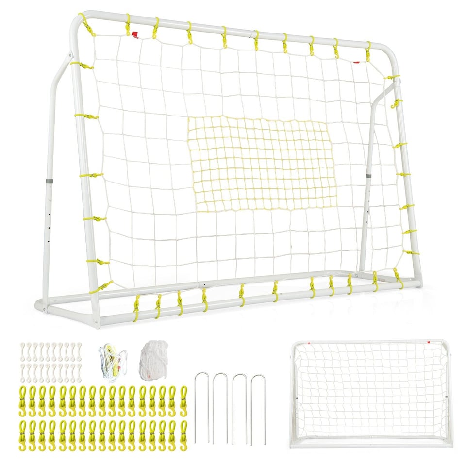 image 1 of 2-in-1 Kids Soccer Rebounder & Soccer Goal 6.1’ x 4’ Adjustable Soccer Goal
