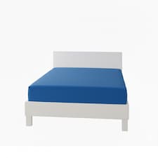 Polycotton Fitted Sheet Extra Deep 40cm Skirt Easy Care | Blue | Mid Blue | Small Double