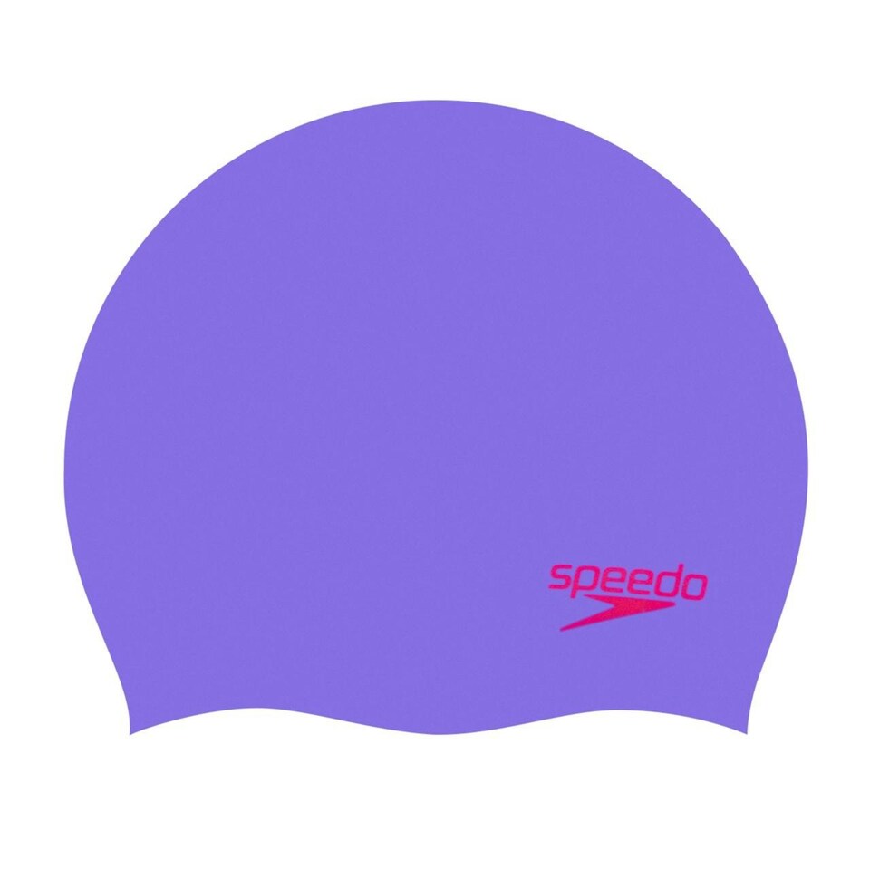 image 1 of Speedo Childrens/Kids Silicone Swimming Cap - Purple/Red - One Size