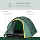 image 3 of Outsunny Compact Camping Tent with Vestibule & Mesh Vents for Hiking Green