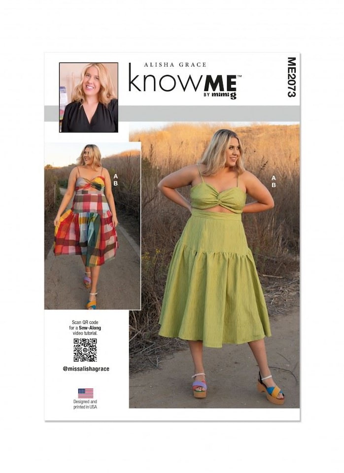 Know Me 2073 Paper Sewing Pattern – Women’s Tops & Skirts, Size Y5 (18–20–22–24–26), Intermediate