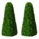 image 4 of Primrose Artificial Buxus Grass Obelisk Topiary Tree with Square Base 90cm