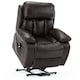 image 1 of Chester Single Motor Rise Recliner Bonded Leather Heat & Massage Chair (Brown)