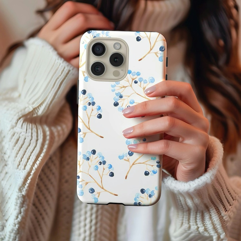 image 1 of Wild Berries Phone Case | Blue | iPhone 16 Plus
Slim