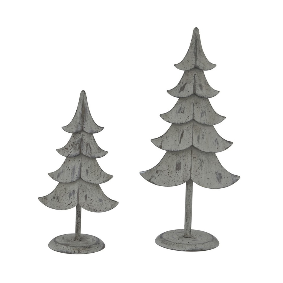 image 1 of Rustic Standing Christmas Tree Decoration - Metal - L8 x W11 x H23 cm - Brown
