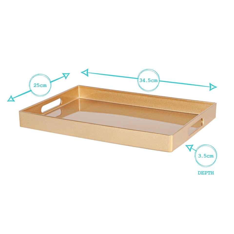 image 1 of Argon Tableware Rectangle Serving Tray - 34.5 x 25cm - Gold | Gold | Gold