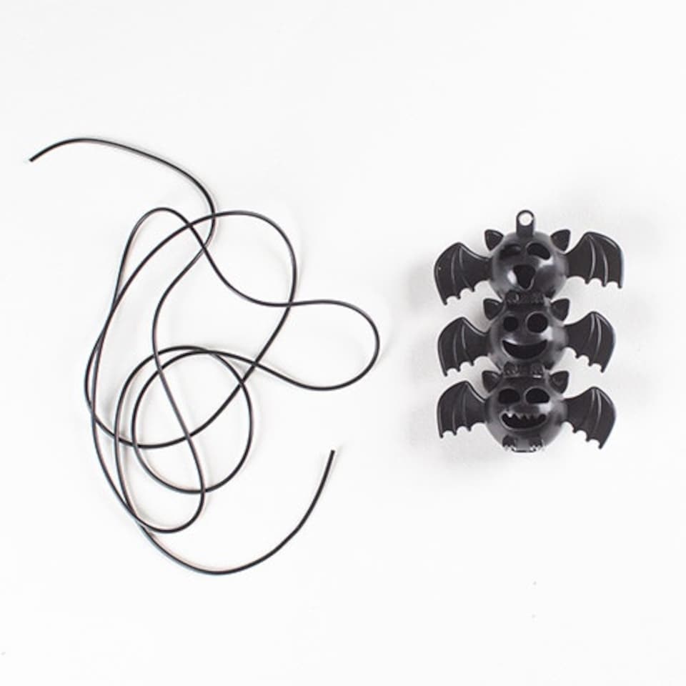 Purple Bat Hi-Glow Halloween Necklaces - Pack of 2