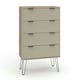 image 4 of Core Products Augusta Driftwood 4 Drawer Chest of Drawers H90.3cm x W76.5cm x D39.5cm Cream