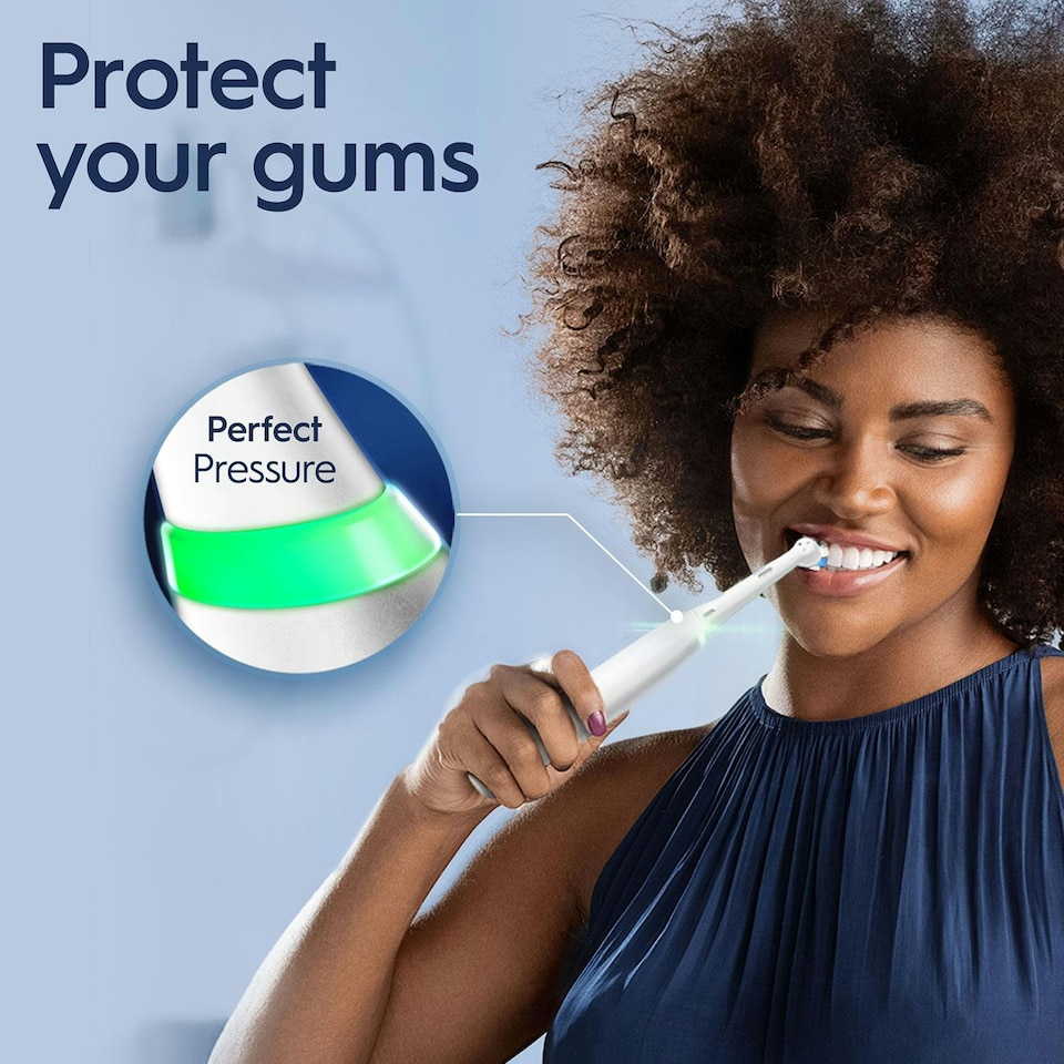 image 1 of Oral-B iO4 Electric Rechargeable Toothbrush with 4 Modes & UK 2 Pin Plug, White
