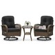 image 1 of COSTWAY 3 Pieces Patio Rattan Bistro Conversation Set Black