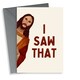 image 1 of Funny Christmas Card - Peeking Jesus - I Saw That