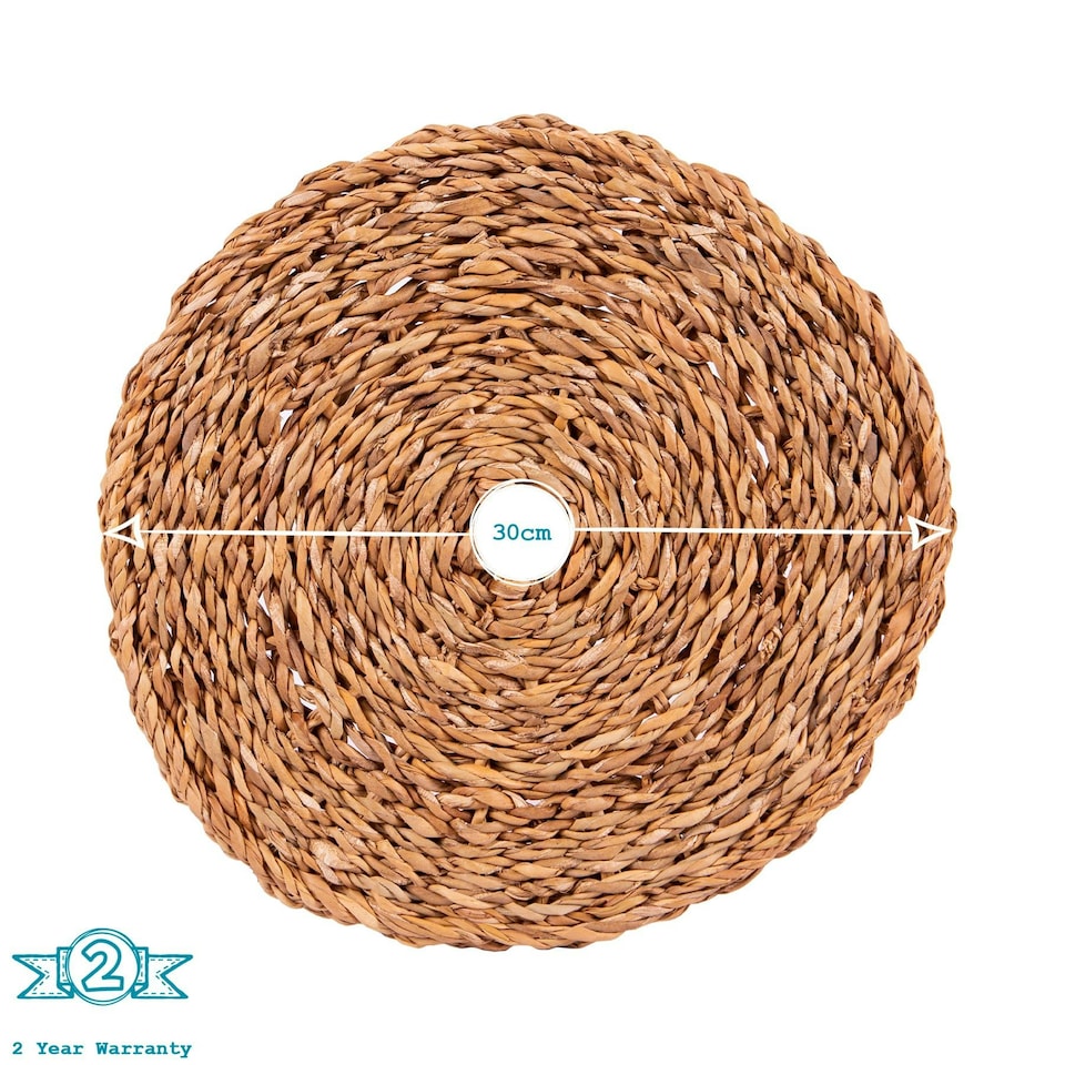 image 1 of Argon Tableware 12 Piece Round Woven Seagrass Placemats & Coasters Set Brown
