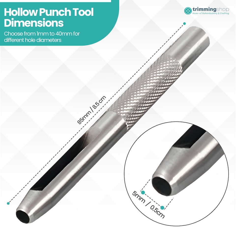 image 1 of 5mm Steel Hollow Punch Leather Hole Puncher For Piercing Holes
