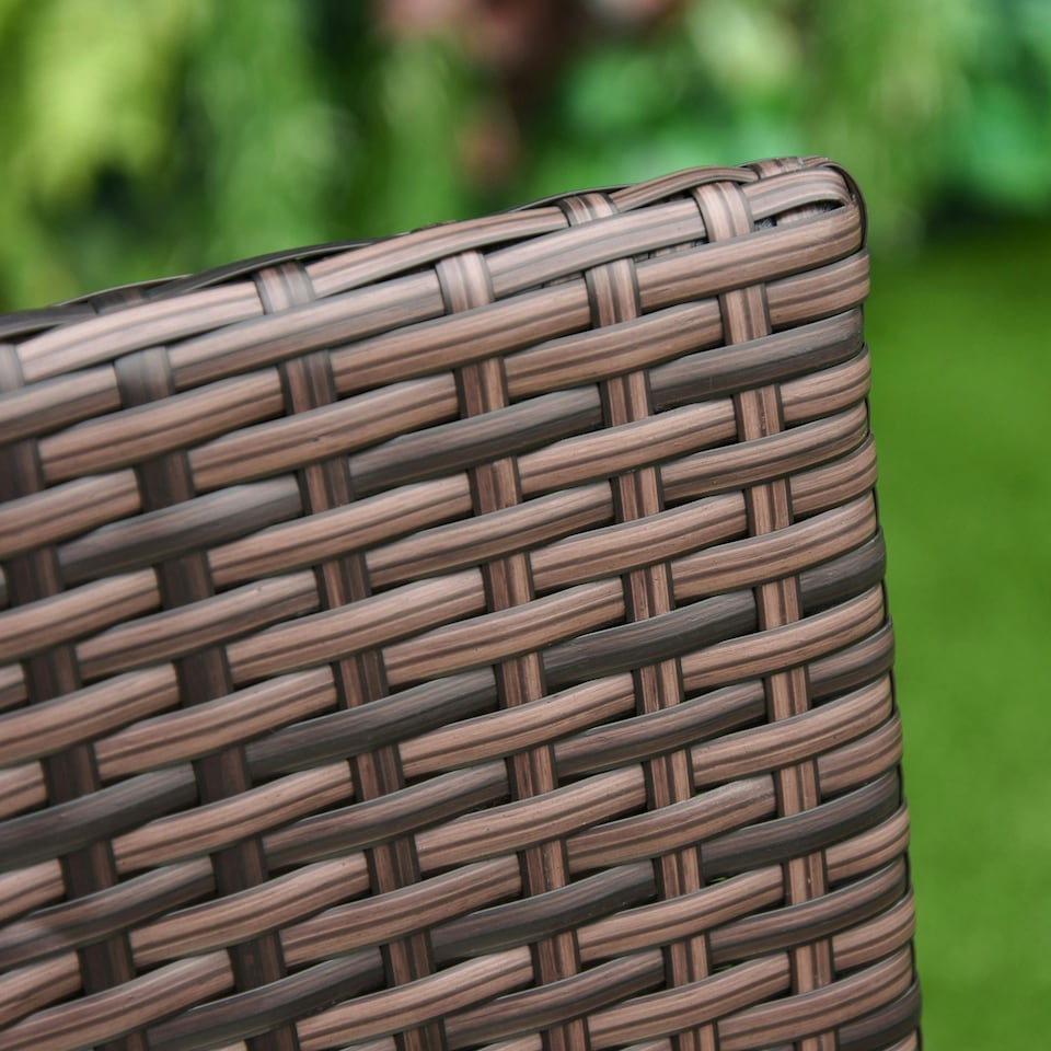 image 1 of Outsunny 2 Pieces Outdoor Rattan Armchair Garden Dining Chair Set Brown