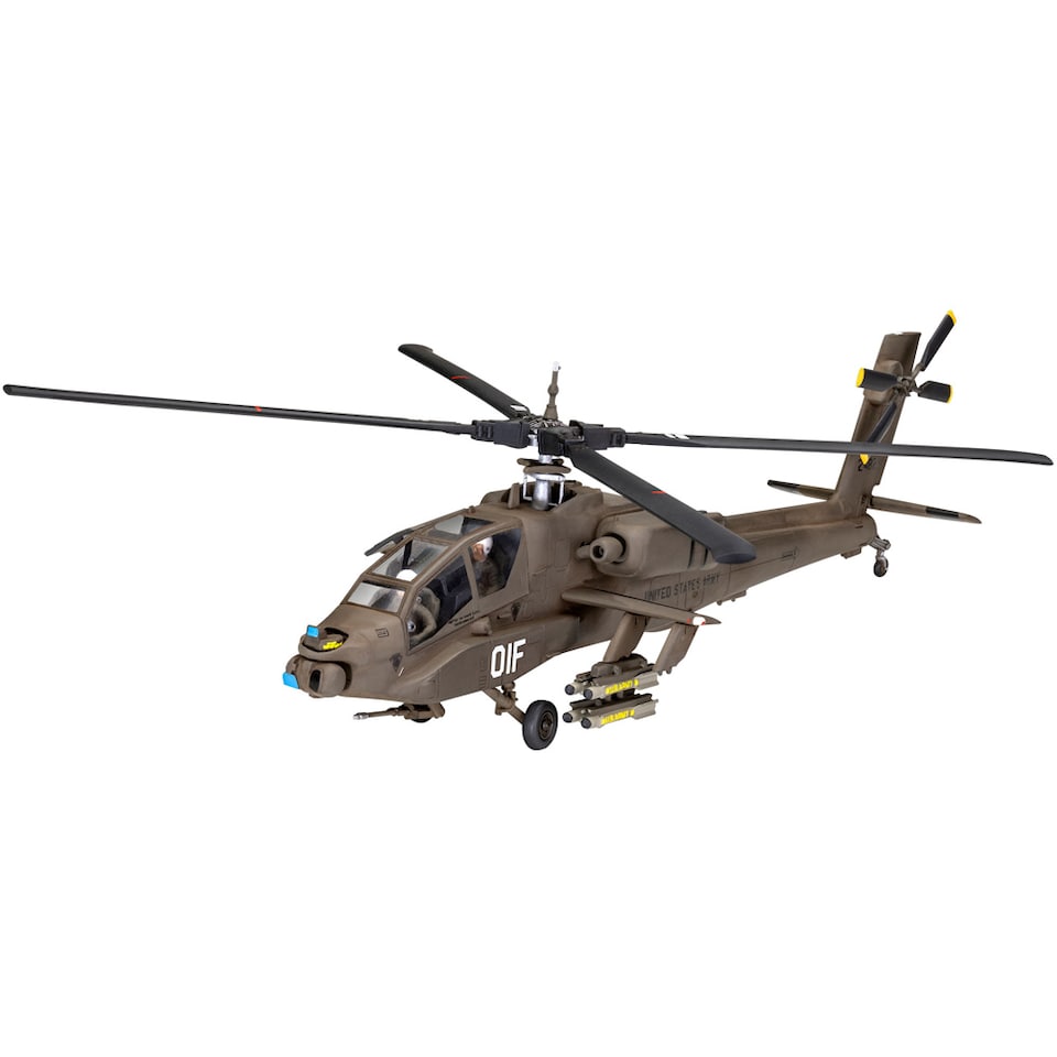 image 1 of Revell AH-64A Apache Helicopter Model Kit Scale 1-72