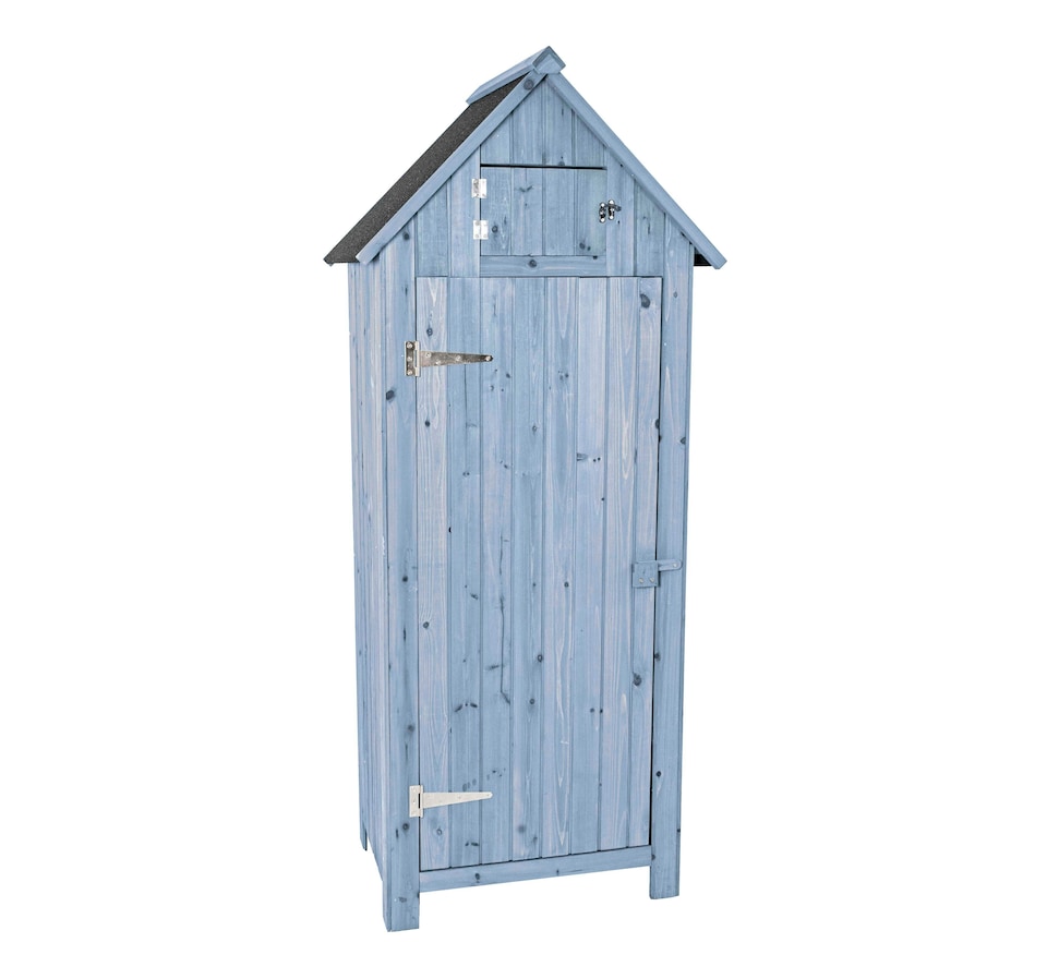 image 1 of Bideford Tall Garden Storage Unit Blue
