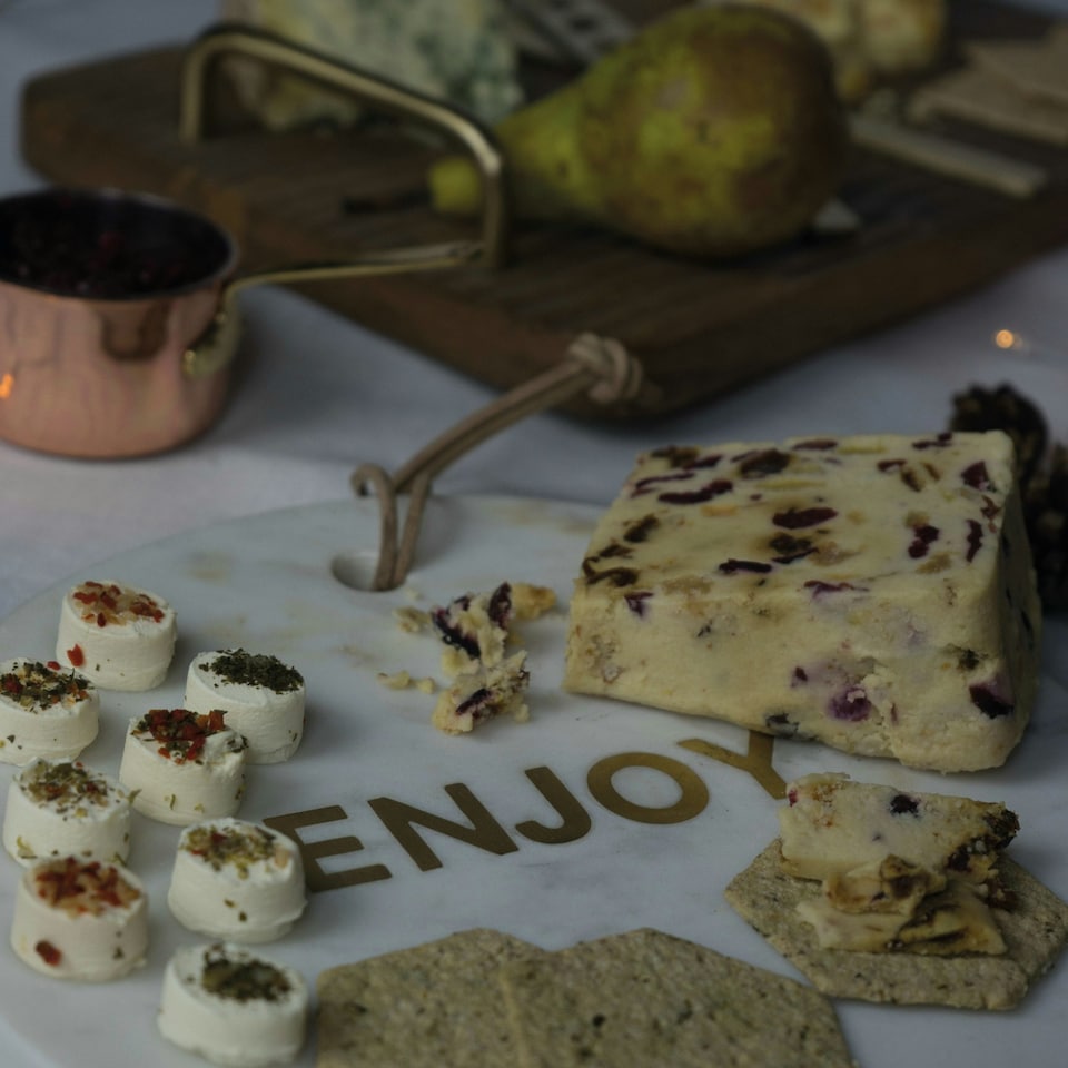 image 1 of Artesà Round Marble Cheese Board Platter White