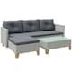 image 1 of Outsunny L Shaped Garden Conversation Chaise Lounge Furniture, Charcoal Grey
