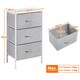 image 3 of Yaheetech Lightweight Fabric Storage Tower with 3 Drawers Grey | Light Grey