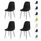 image 1 of Set of 4 Teddy Faux Fur Stitched Design Dining Chairs Black Bella by MCC