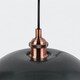 image 7 of First Choice Lighting Pair of Industrial Nickel with Copper Detail Dome Pendants Silver | Copper