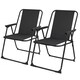 image 1 of Gr8 Garden 2 x Black Folding Chair Garden Deck Patio Camping Beach Fishing Outdoor Seat Set