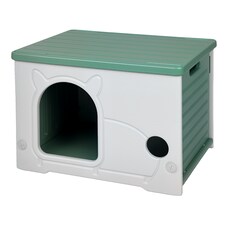 Skylos Dog Kennel Plastic Puppy Shelter Pet House Weatherproof Outdoor Indoor