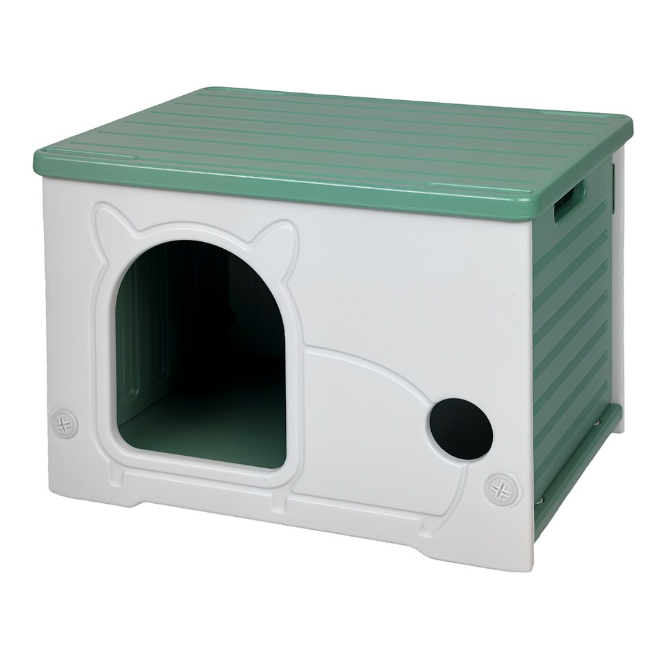 image 1 of Skylos Dog Kennel Plastic Puppy Shelter Pet House Weatherproof Outdoor Indoor