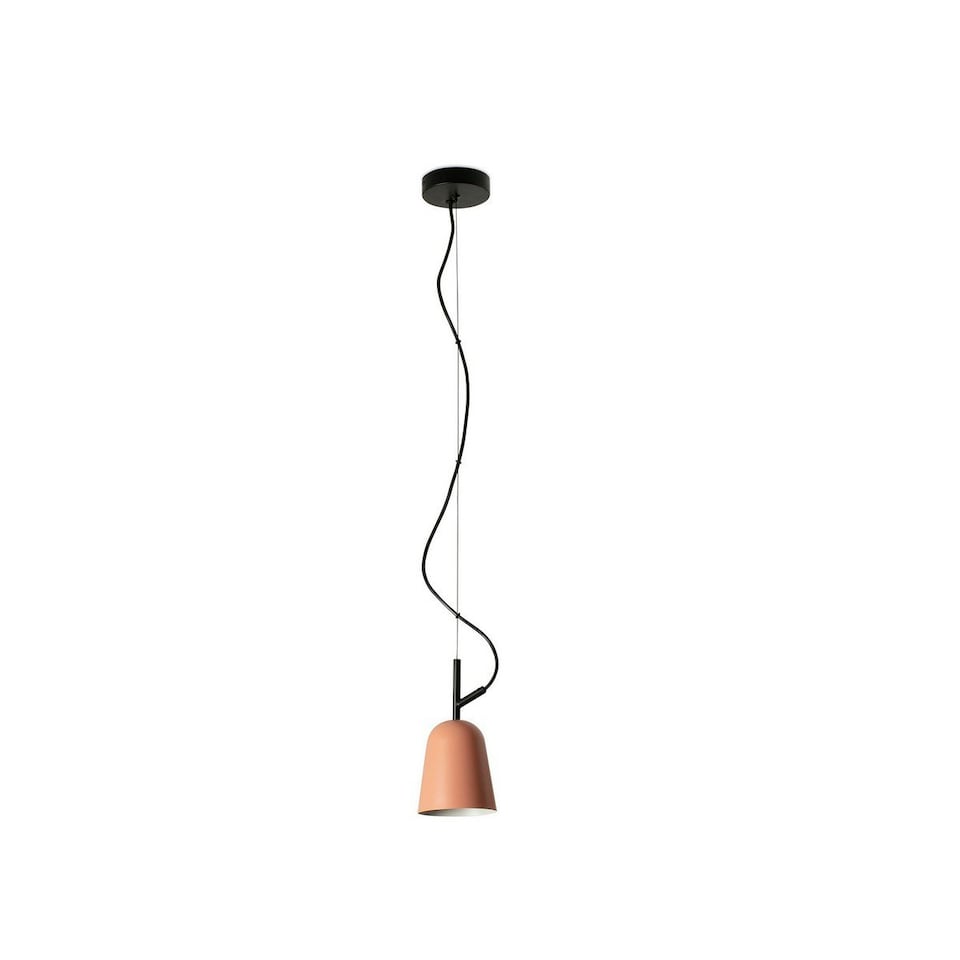 Studio 11cm Dome Pendant Ceiling Light Matt Black, Pink