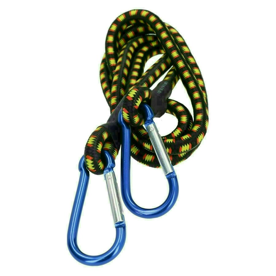 image 1 of 48" Bungee Strap with Aluminium Carabiners Hook Tie Down Fastener Holder 1pc