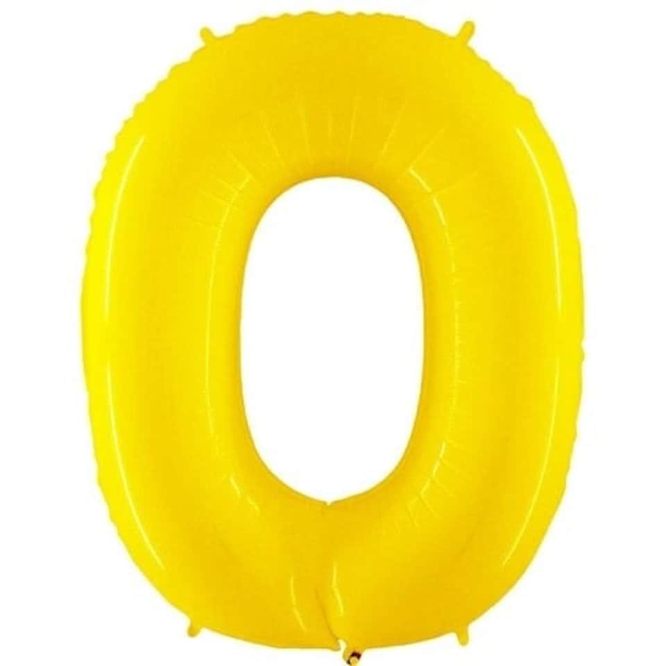 Number 0 Yellow Helium Foil Giant Balloon 102cm / 40 in