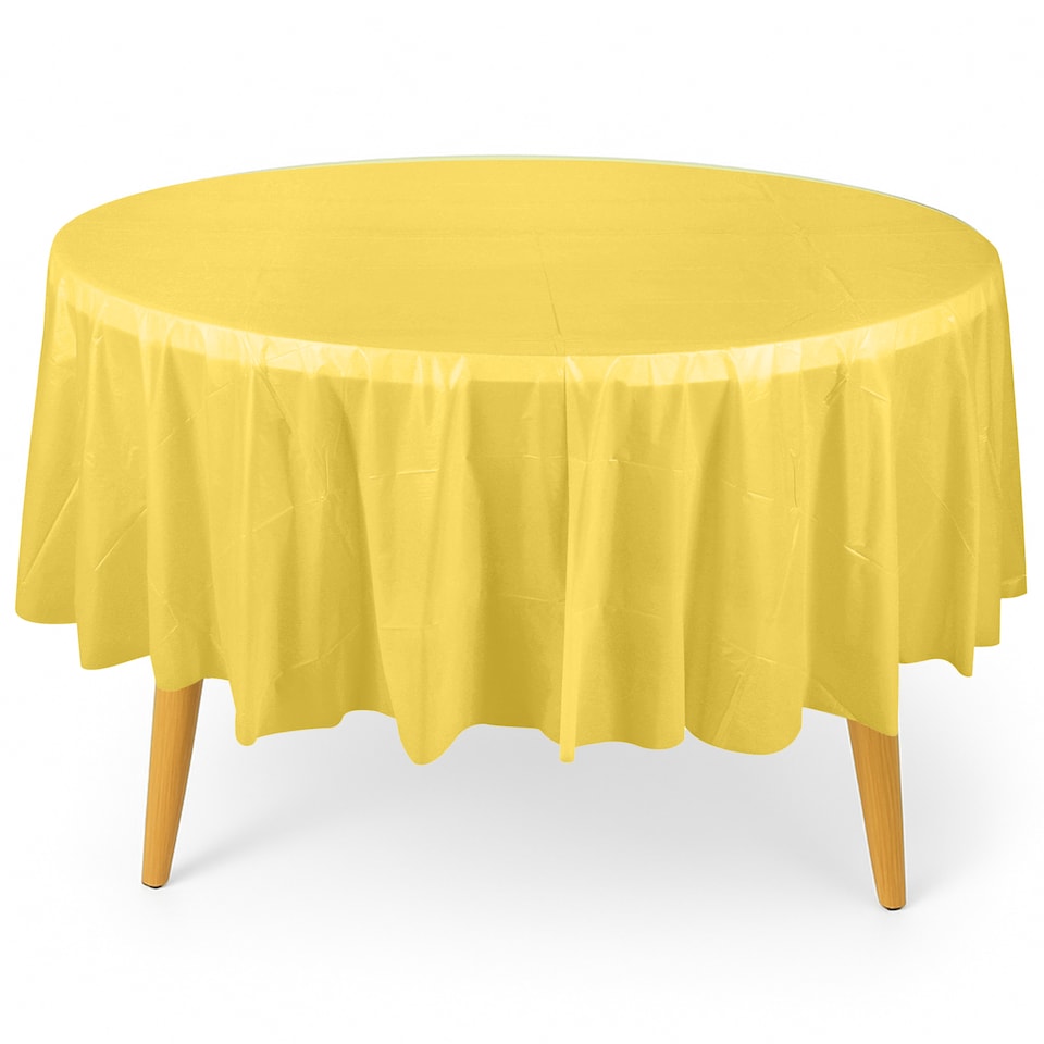 image 1 of Disposable Plastic Table Cover, Waterproof Tablecloth - 84 Inch