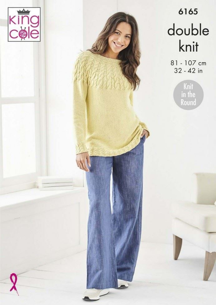King Cole Finesse Cotton Silk DK Knitting Pattern 6165, Sweaters for Women - 32 - 42 Inches