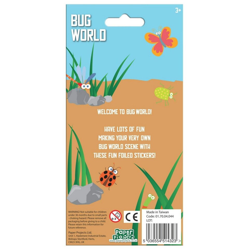image 1 of Paper Projects Bug World Reusable Sparkle Stickers - Multicoloured - One Size