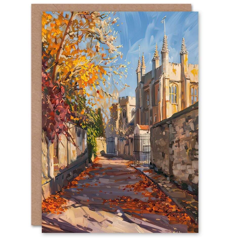 image 1 of Autumnal Day Bishop Auckland Castle Oil Him Her Birthday Card