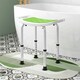 image 2 of HOMCOM Shower Chair, Adjustable Height Shower Stool with Aluminium Frame and Non-Slip Feet, Bathtub Stool Seat for Elderly Disabled Handicap, Green