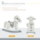 image 4 of HOMCOM Kids Plush Ride-On Rocking Horse with Plush Toy Sound Handle Grip