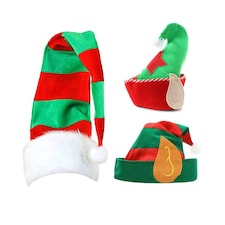 3x Christmas Elf Hat Set | Multi | 3