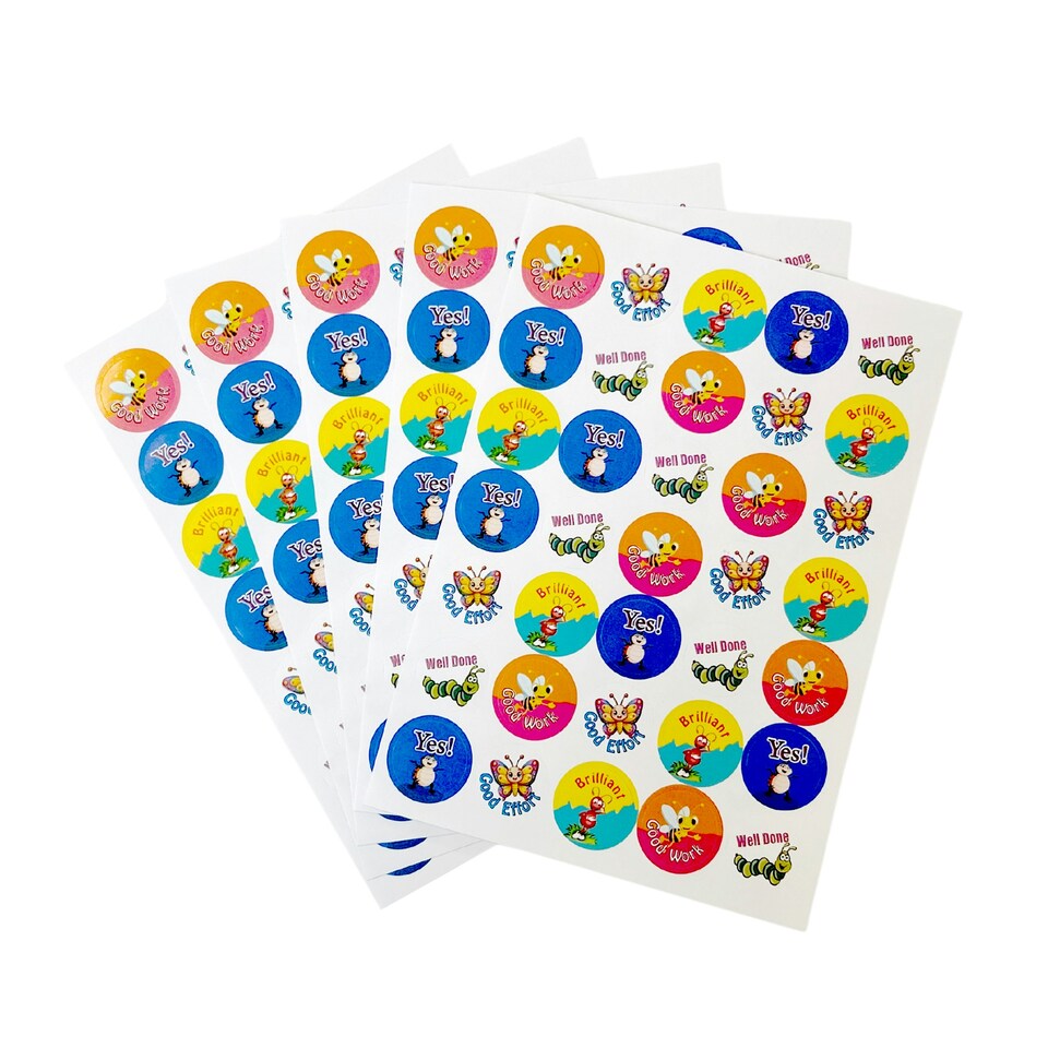 image 1 of Pack of 420 Motivational Insects 24mm Self-Adhesive Labels