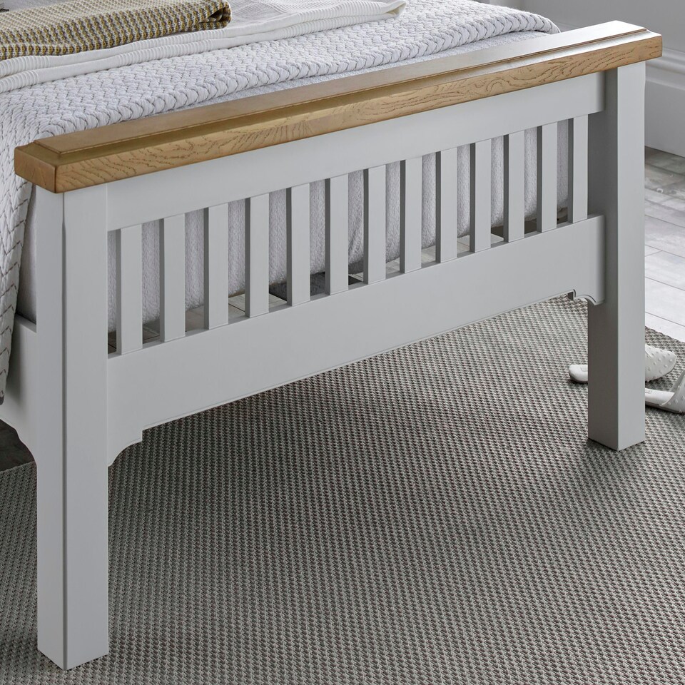 image 1 of 5ft King Size Real oak & Light Grey Solid,strong,wood bed frame.Wooden bedstead