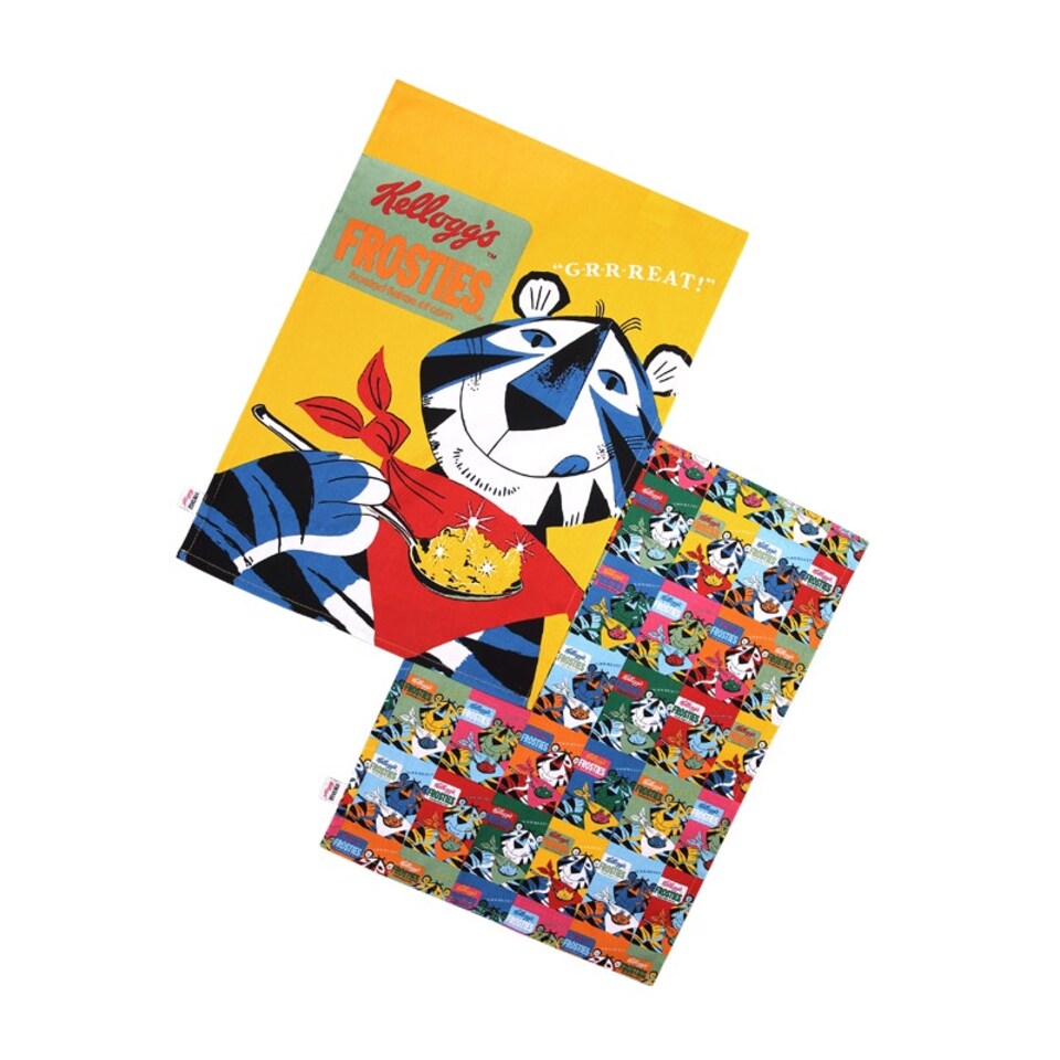 image 1 of Dexam Set of 2 Vintage Kelloggs Pop Art Frosties Tea Towel N/A
