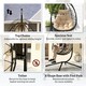 image 6 of Outsunny Garden Egg Chair Outdoor Hanging Swing Chair, Folding Basket, Grey 