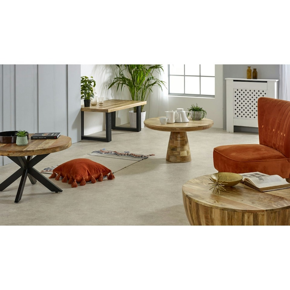 image 1 of Valor Mango Wooden and Metal Coffee Table Brown
