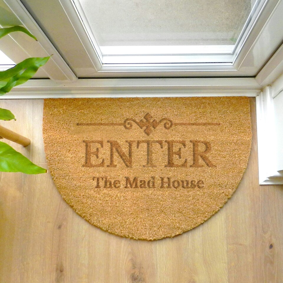 image 1 of Personalised Ornate Half Moon Indoor Doormat